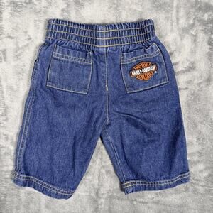 Harley-Davidson Infant Baby Denim Shorts Size 0-6M Blue Casual Wear